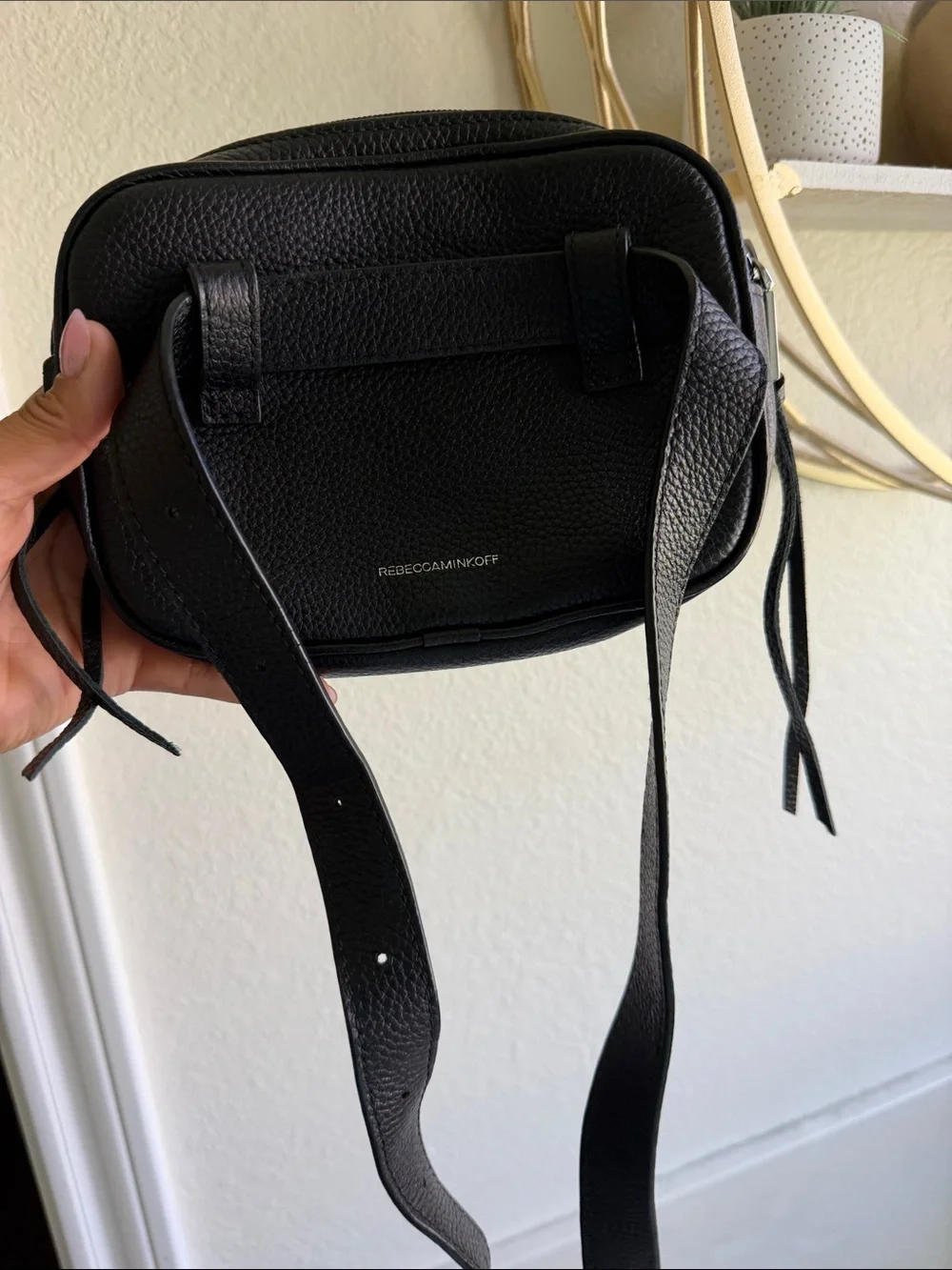 Rebecca Minkoff Black Pebbled Leather Camera Bag